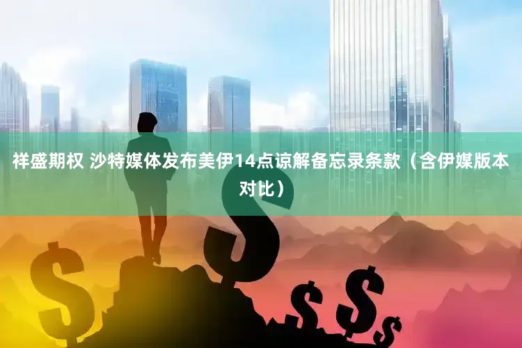 祥盛期权 沙特媒体发布美伊14点谅解备忘录条款（含伊媒版本对比）